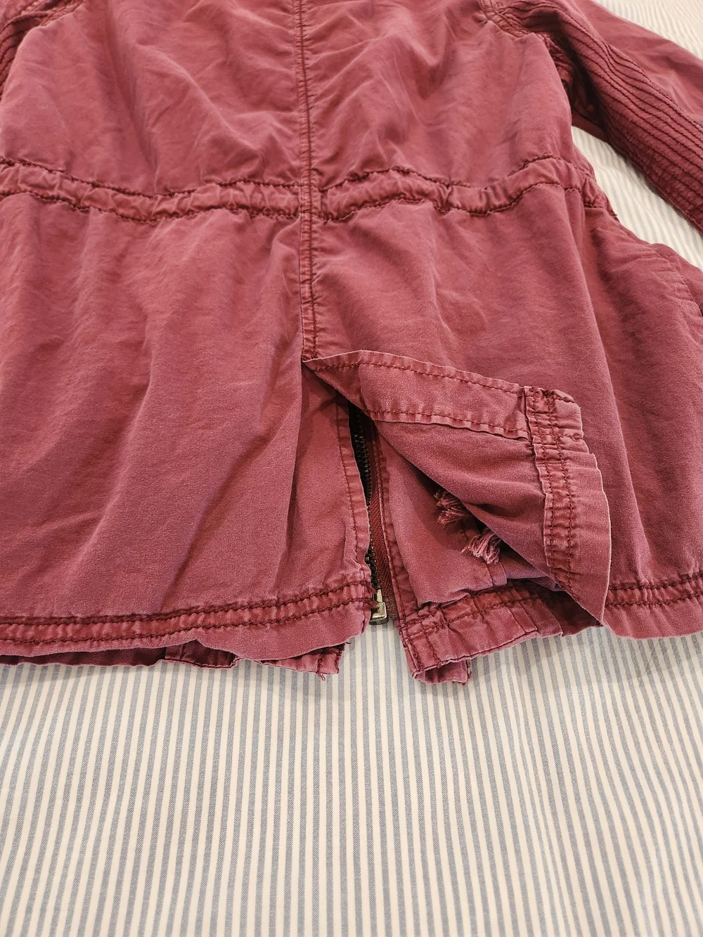 Marrakech Nola Cotton Maroon Utility Jacket with Interior Waist Drawcord - Picture 9 of 10